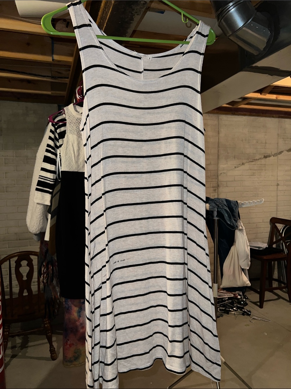 Olivia Rae Striped Tank Top - White & Black